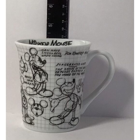 Disney Mickey Mouse Mug All Over Sketch Book Print Coffee Cup Ceramic White - Picture 8 of 10